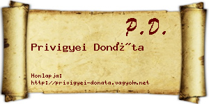 Privigyei Donáta névjegykártya